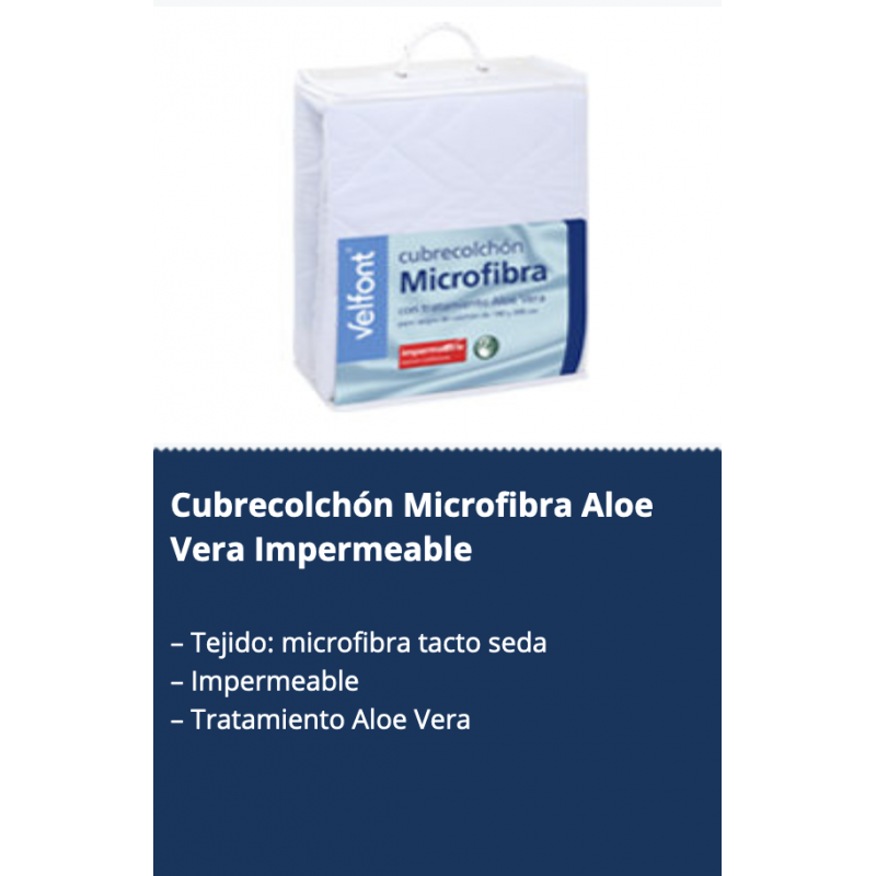 Cubrecolchon Microfibra Aloe Vera Acolchado Impermeable